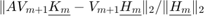 $\| A V_{m+1} \underline{K_m} - V_{m+1} \underline{H_m}\|_2 / \| \underline{H_m}\|_2$